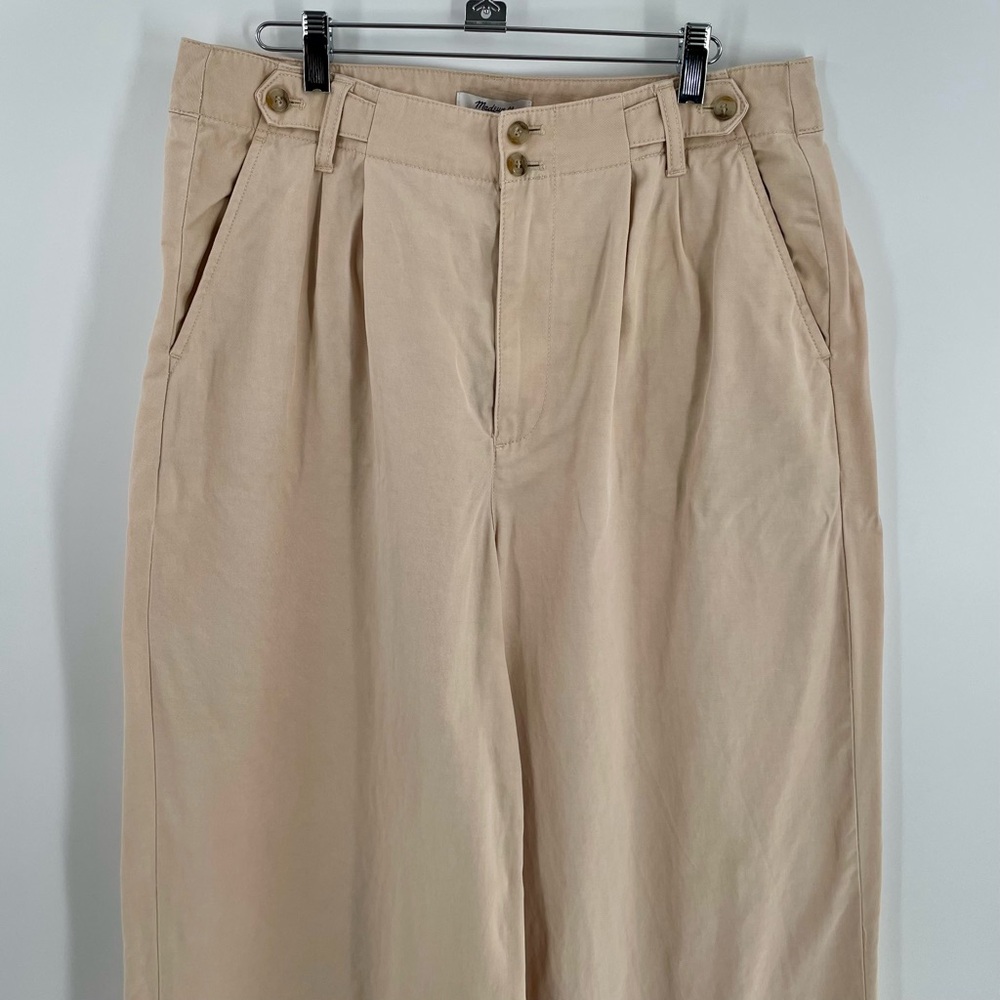 Madewell Harlow Cream Zip Button Pockets Wide Leg Pants - Picture 3 of 13